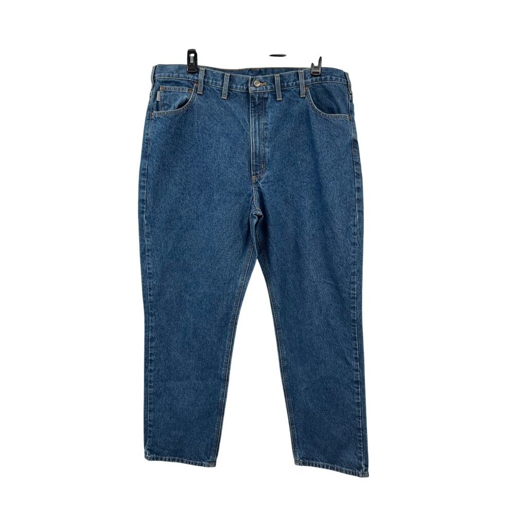 Carhartt Traditional Fit Jeans Mens 44x32 Used B18 DST Tapered Leg Denim - Picture 1 of 14